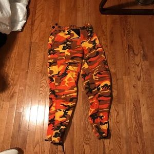 Men’s orange camo cargo pants